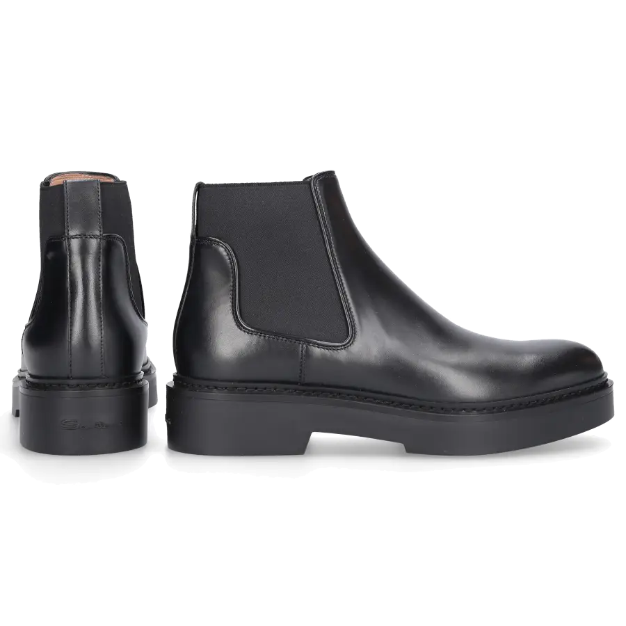 Santoni - Chelsea Boots 58932 Kalbsleder - schwarz
