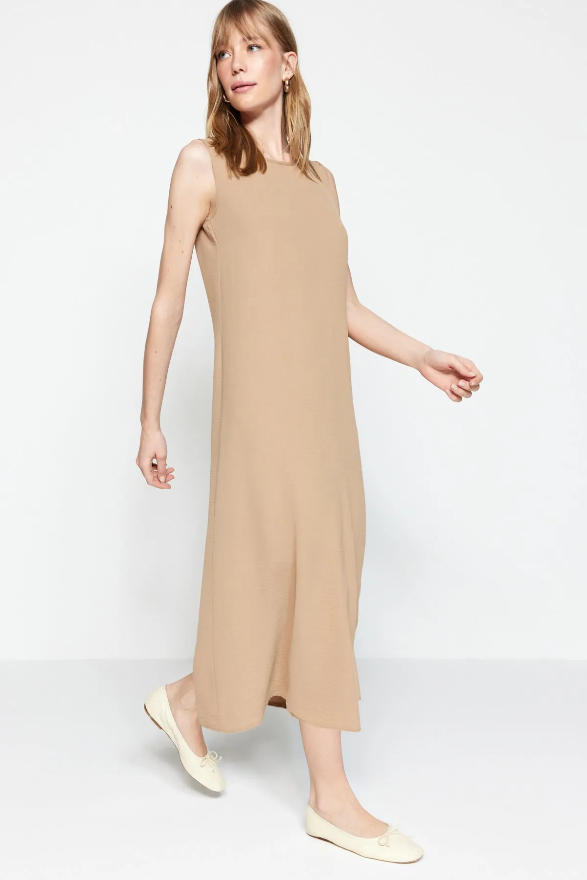 Trendyol Modest  Schwarz-Beige 2er-Pack Unterwäsche Aerobin Woven Lining Dress TCTSS23EB00146