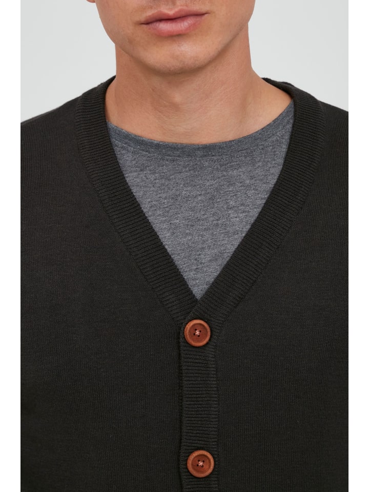 BLEND Cardigan BHLennard 703656ME Strickjacke mit Ton-in-Ton Ellenbogenpatches in Schwarz günstig kaufen