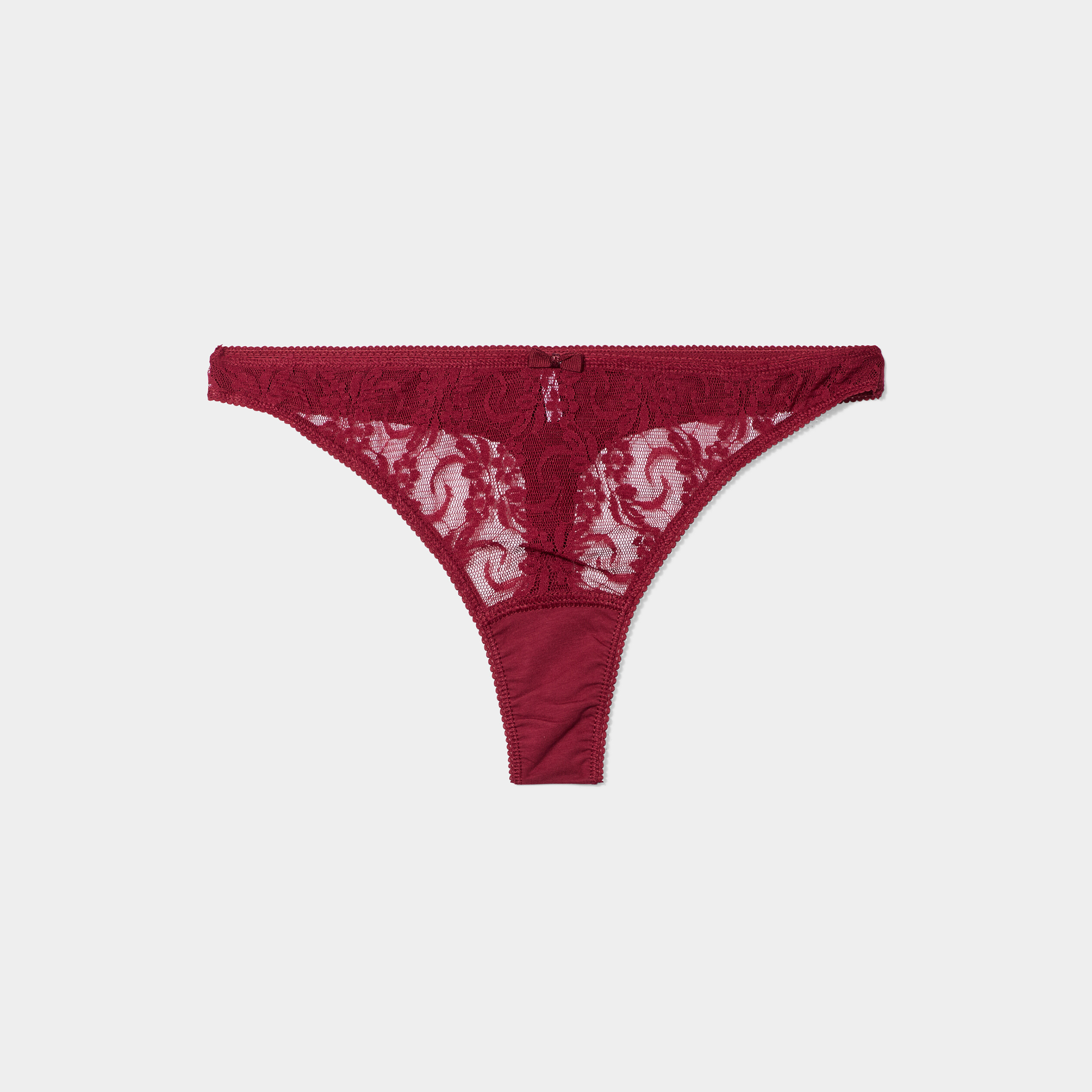 String avec dentelle bordeaux femme | La Halle