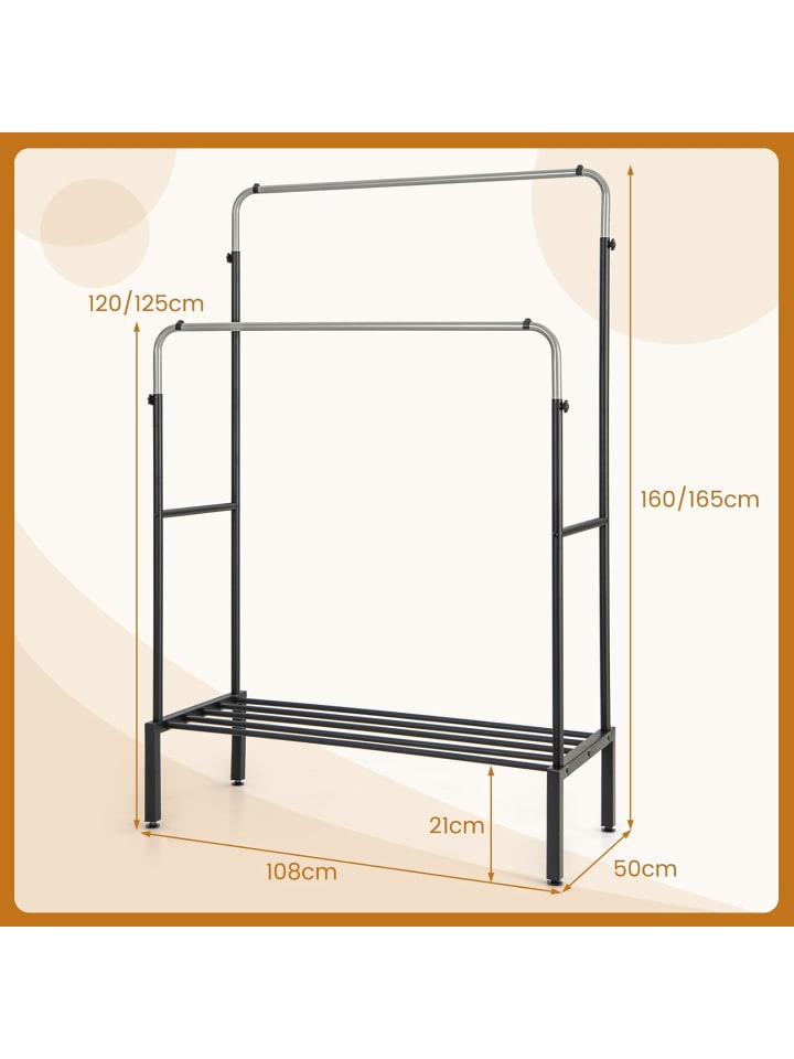 COSTWAY Kleiderständer 108x50x125cm in Silber günstig kaufen onesize