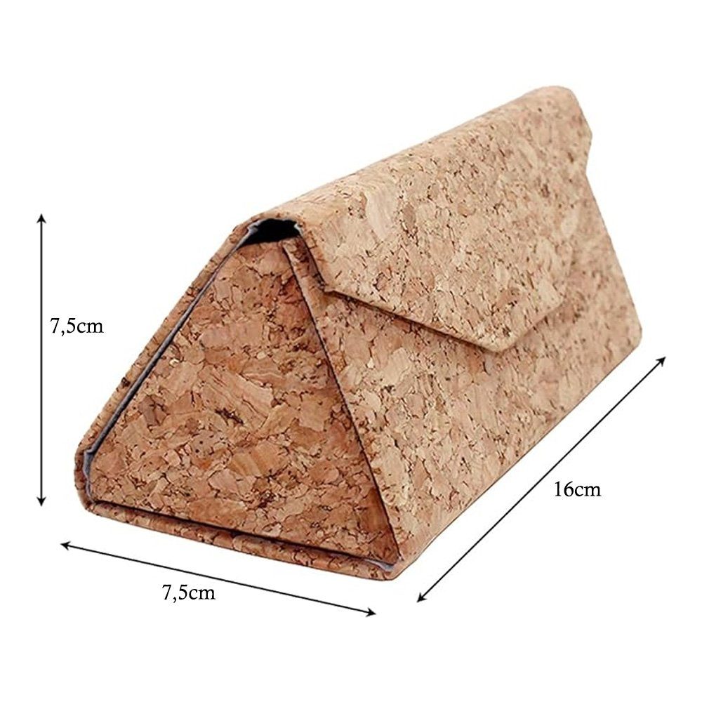 Tian Dee Brillenetui Brillenetui, umweltfreundlich, Naturkork, Sonnenbrillenbox, faltbar