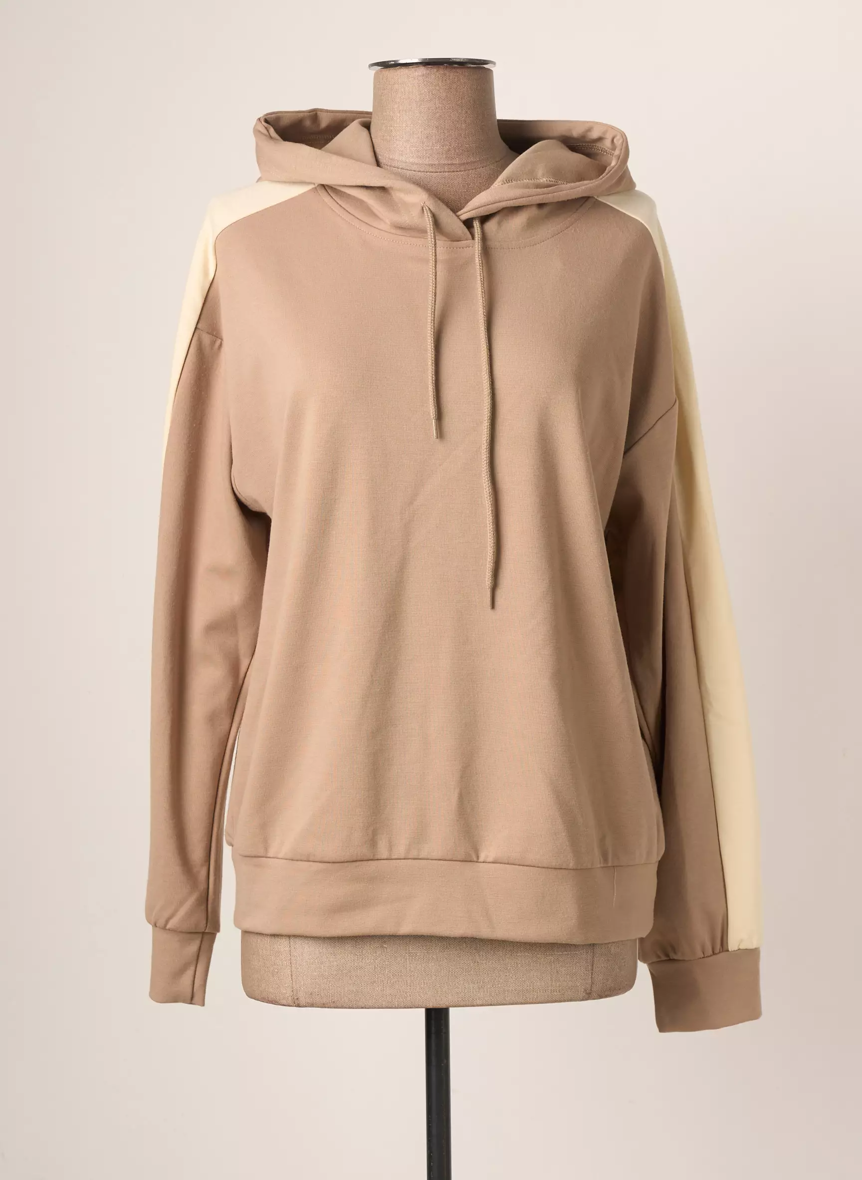 Pieces Sweat Capuche Femme couleur beige