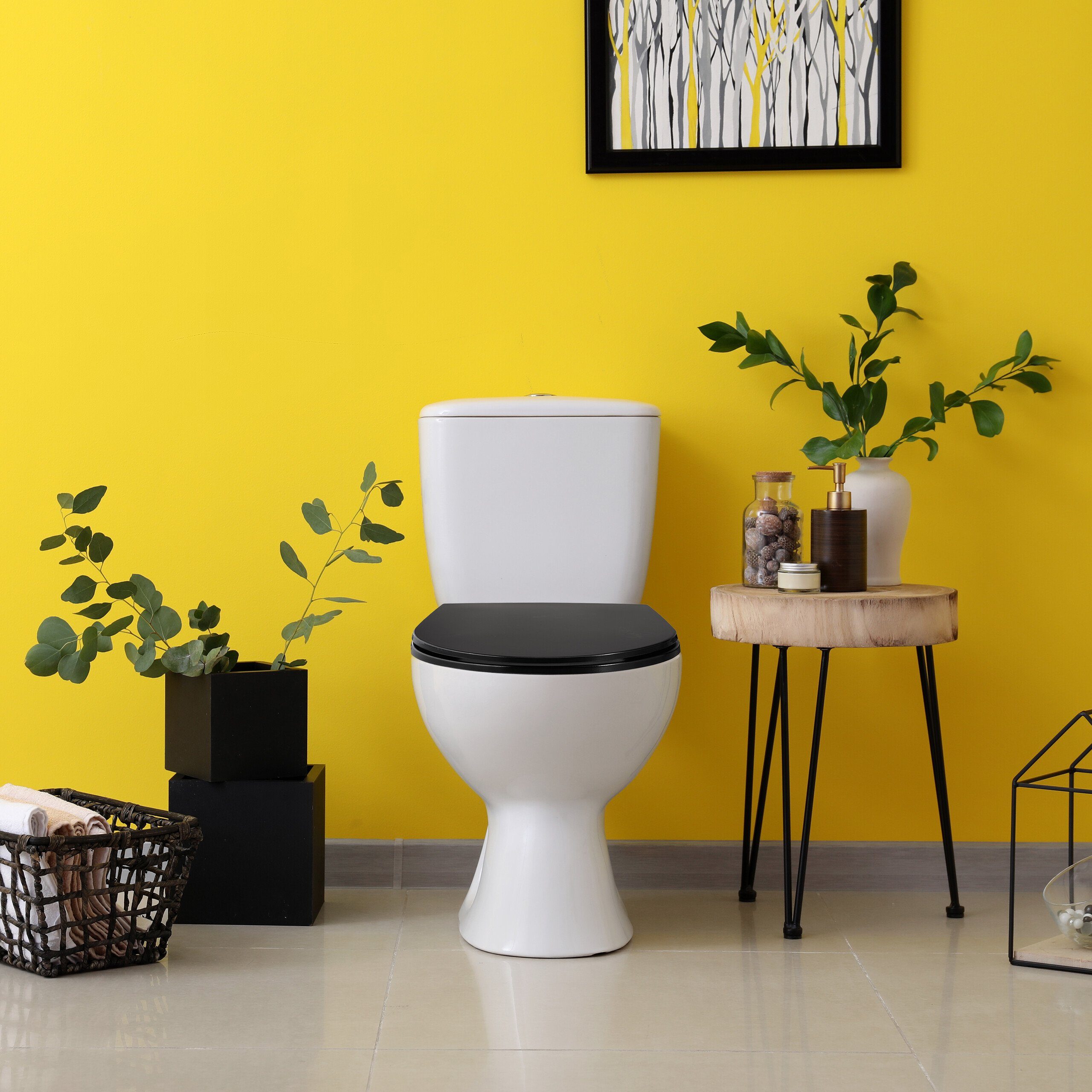 relaxdays WC-Sitz Toilettendeckel mit Absenkautomatik