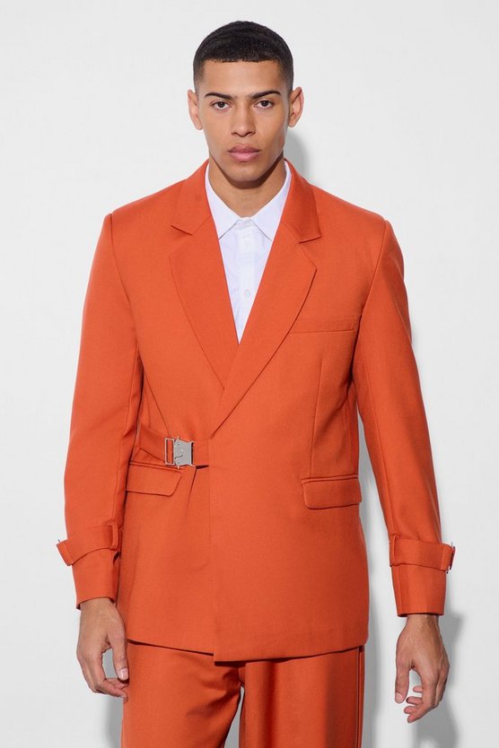 Lockere Anzugjacke mit Schnalle