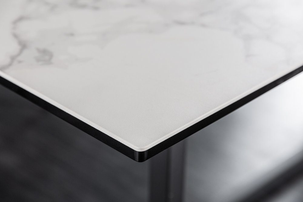 riess-ambiente Esstisch SYMBIOSE 200cm weiß / schwarz (Einzelartikel, 1-St), Esszimmer · Keramik · Metall · Marmor-Optik · Industrial Design
