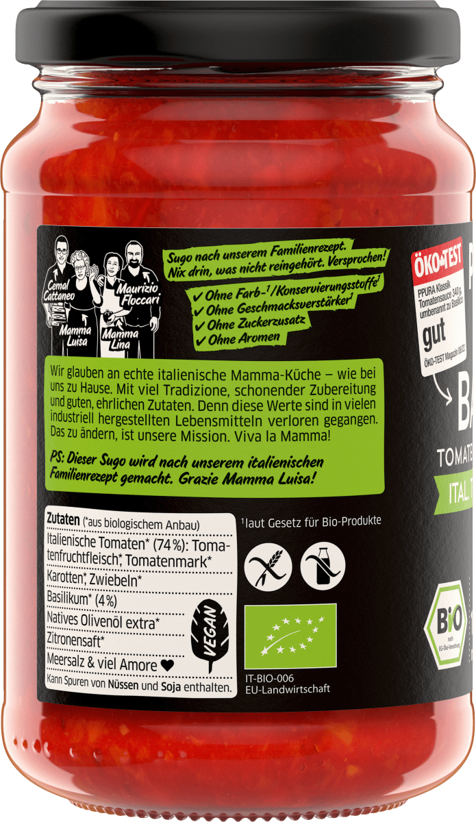 Tomatensoße, Basilico, ital. Tomaten & Basilikum, 340 g