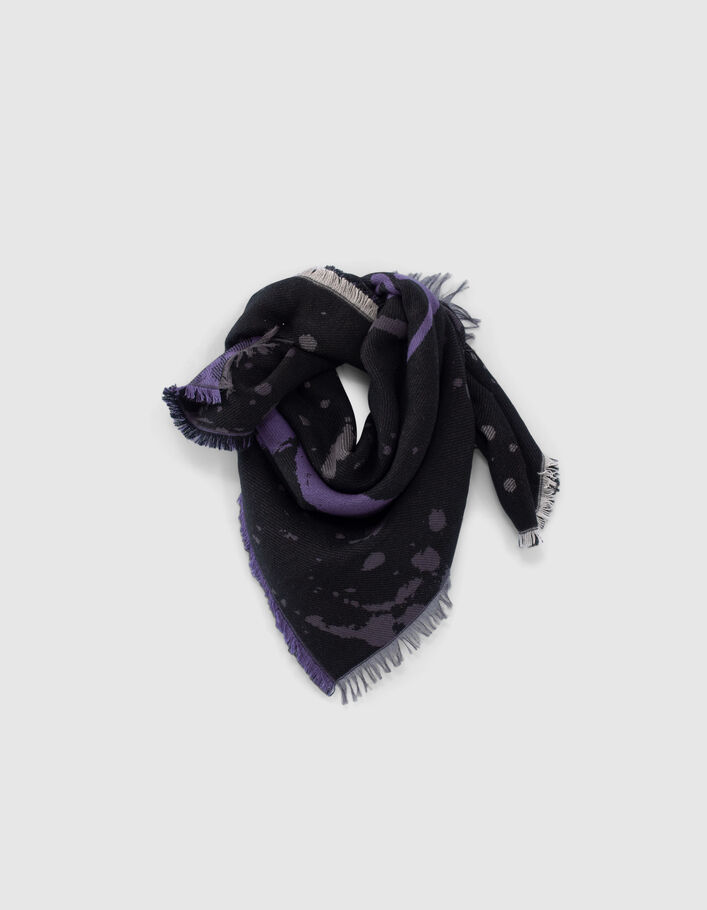 Echarpe noire jacquard double face Rock Femme