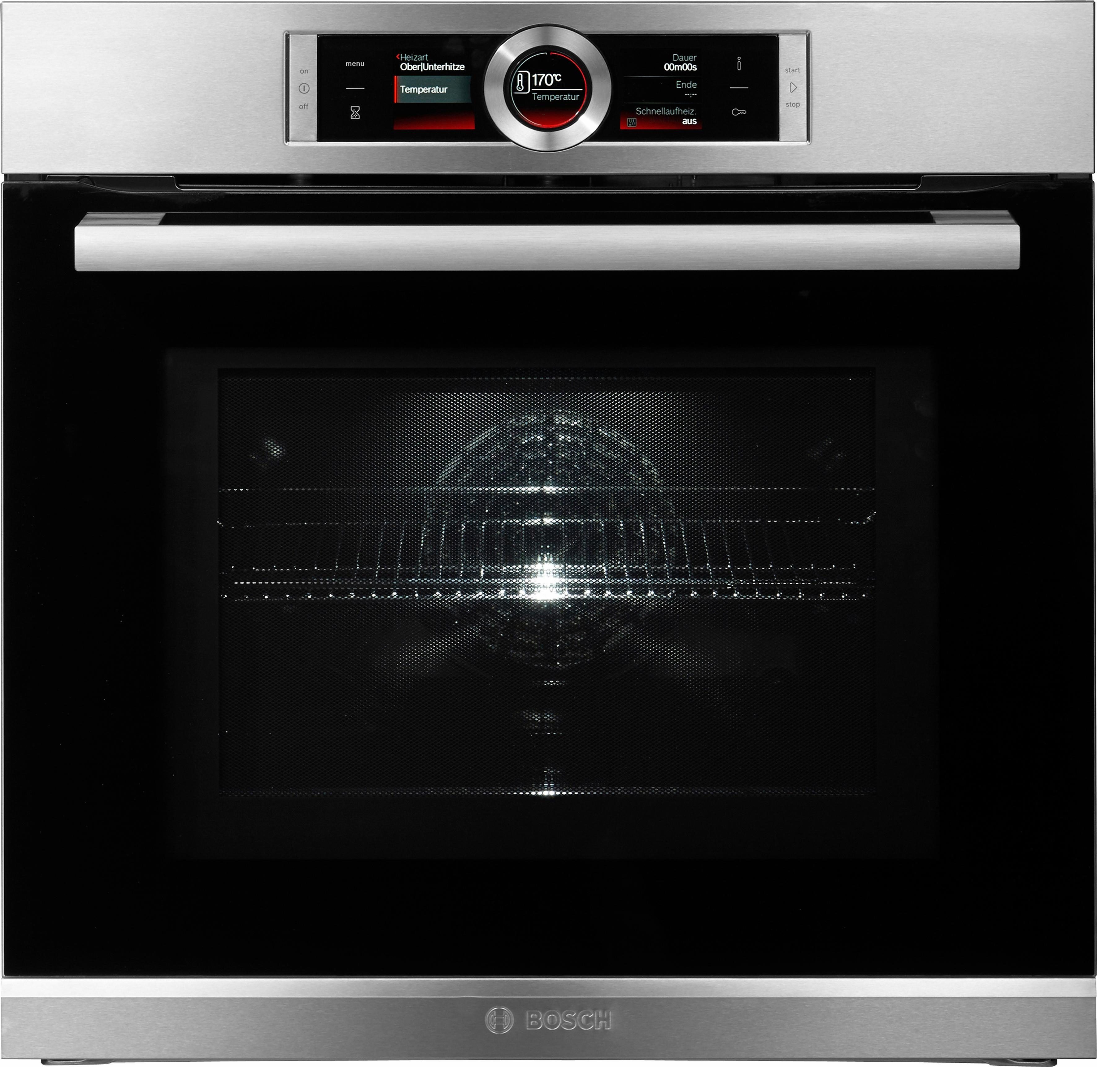 BOSCH Backofen mit Mikrowelle Serie 8 HMG6764S1, mit Vollauszug, Pyrolyse-Selbstreinigung, mit 4D Heißluft