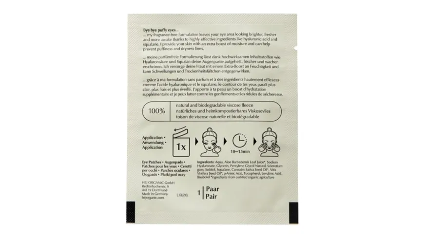 HEJ ORGANIC Sensitive Eye Patches