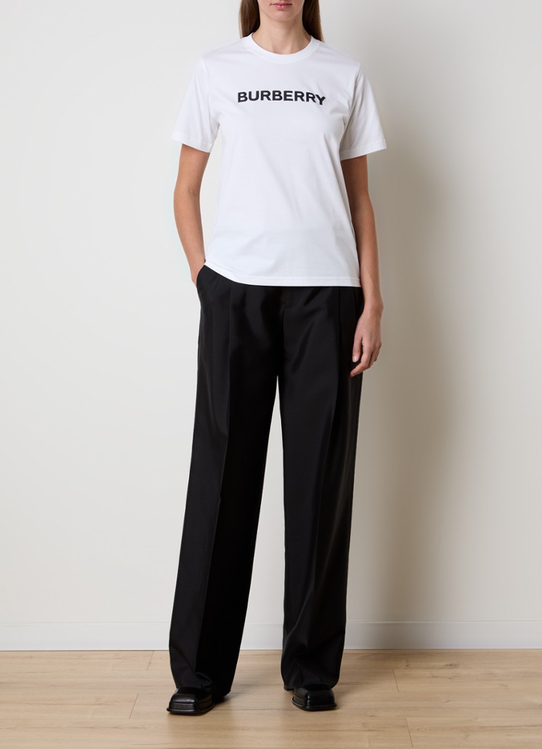 Tricou Burberry Margot din bumbac organic, cu logo imprimat.