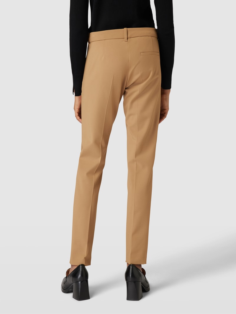 Chino mit fixierten Bundfalten Modell 'TWIGGY' in cognac