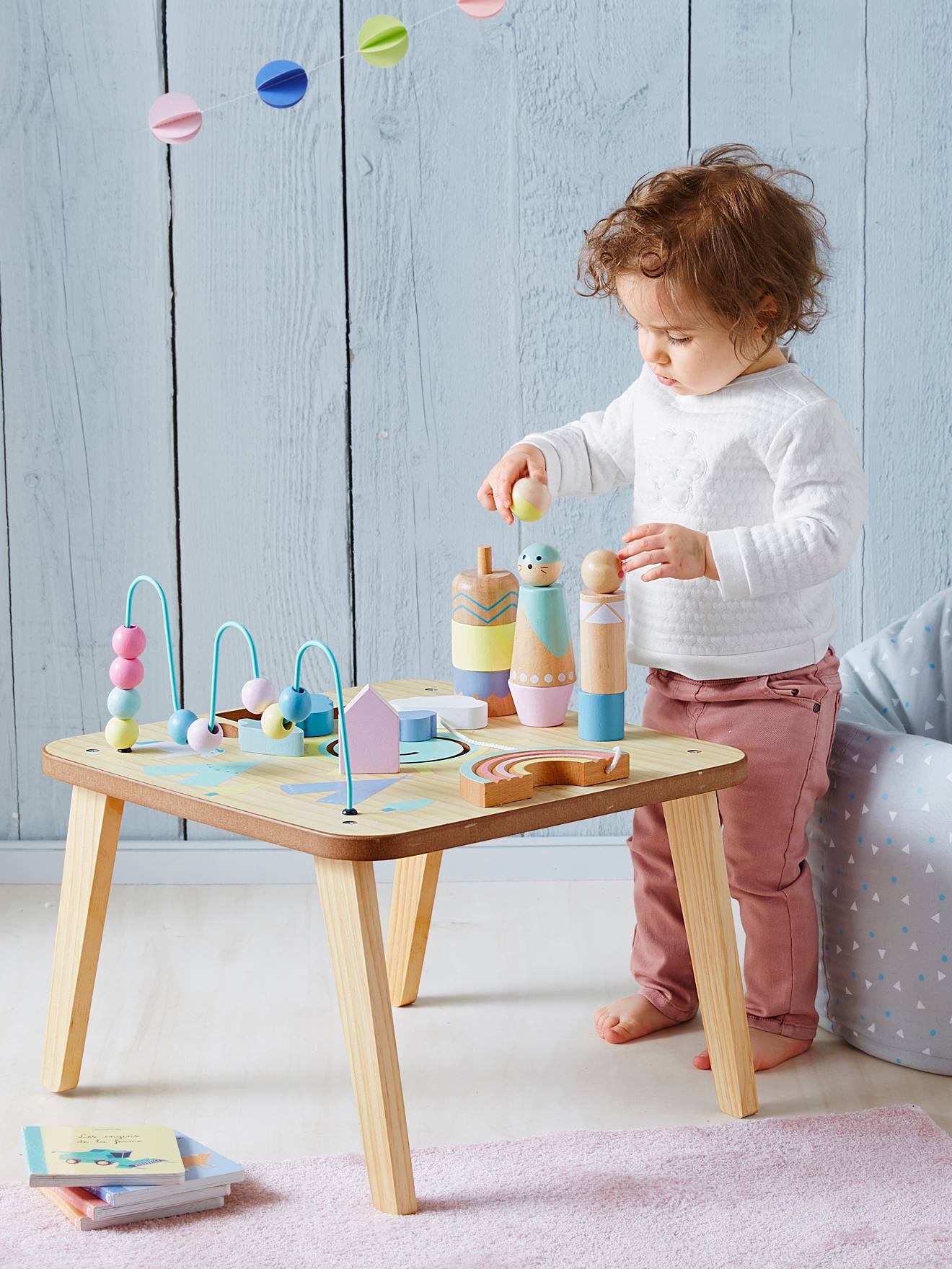 Table d'activités Petits sioux en bois FSC® multicolore