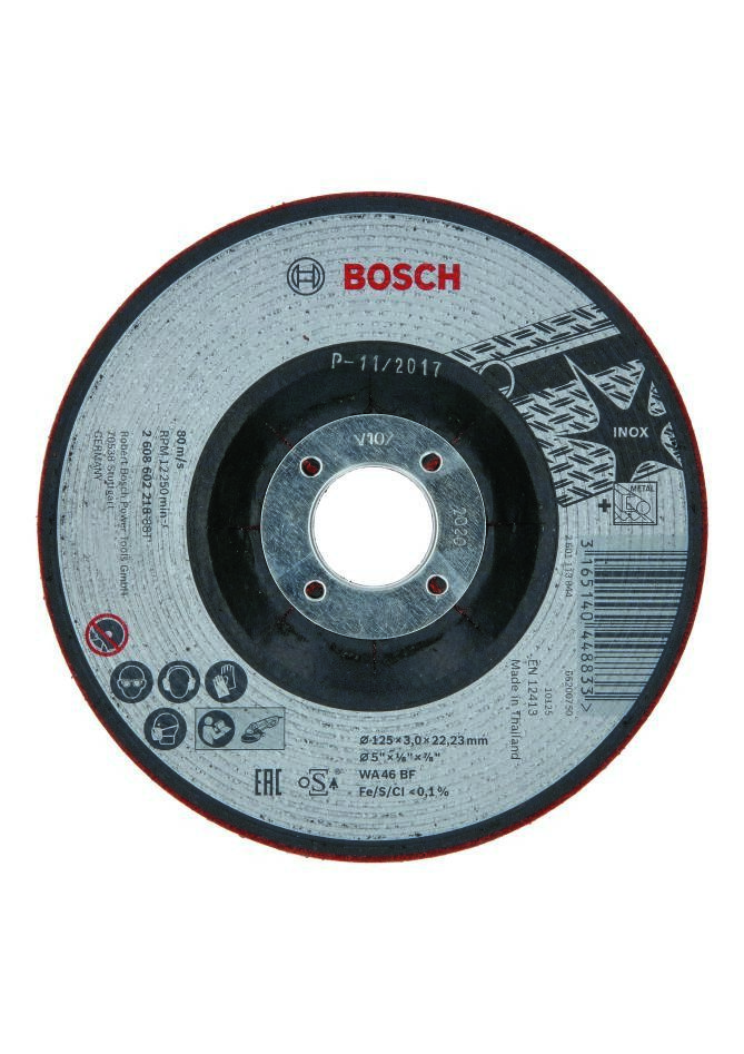 Bosch Blue Zubehör 2608602218 Halbflexible Schleifscheibe WA 46 BF, 125 mm, 3,0 mm