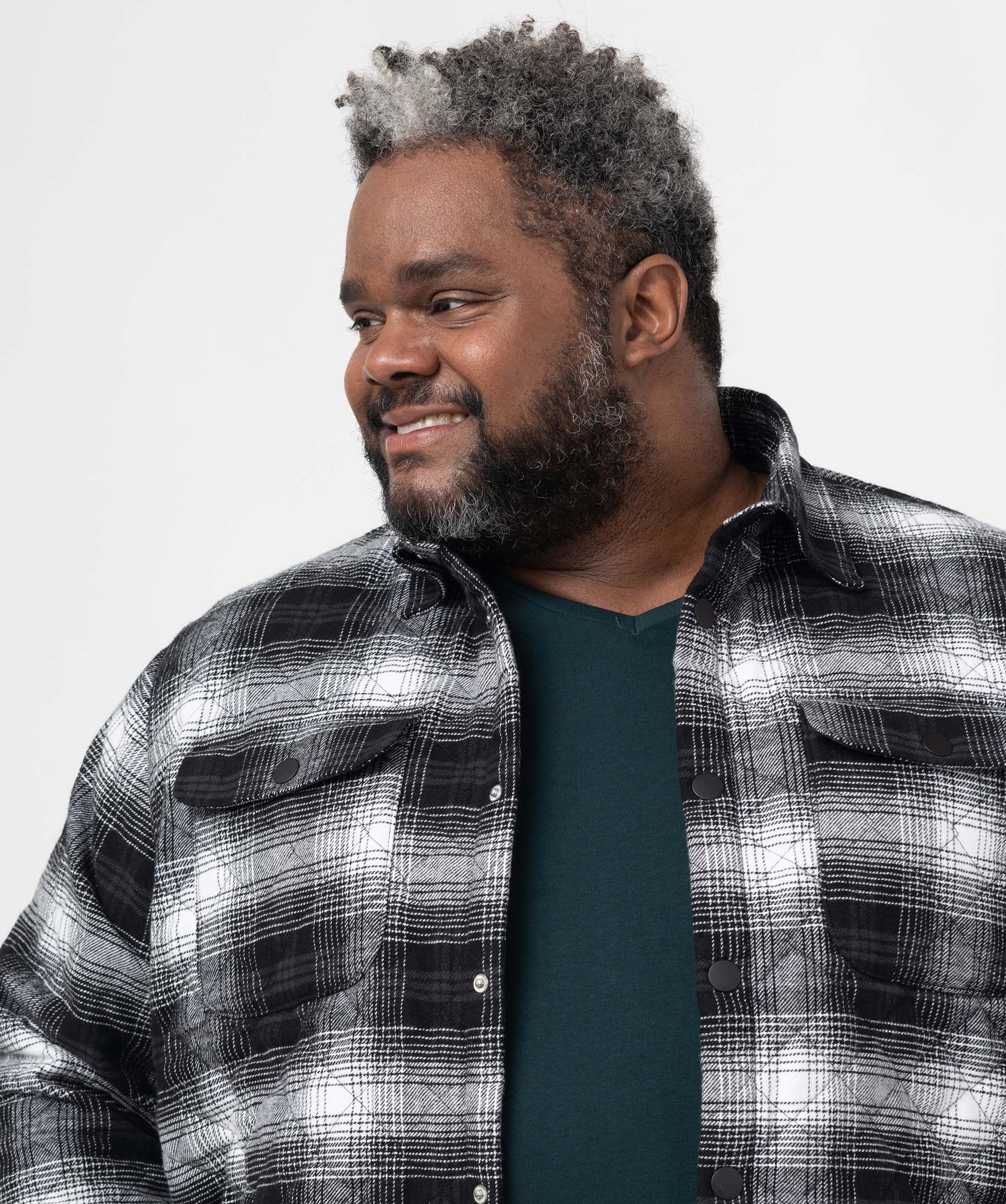 Surchemise homme grande taille à carreaux noir | GEMO