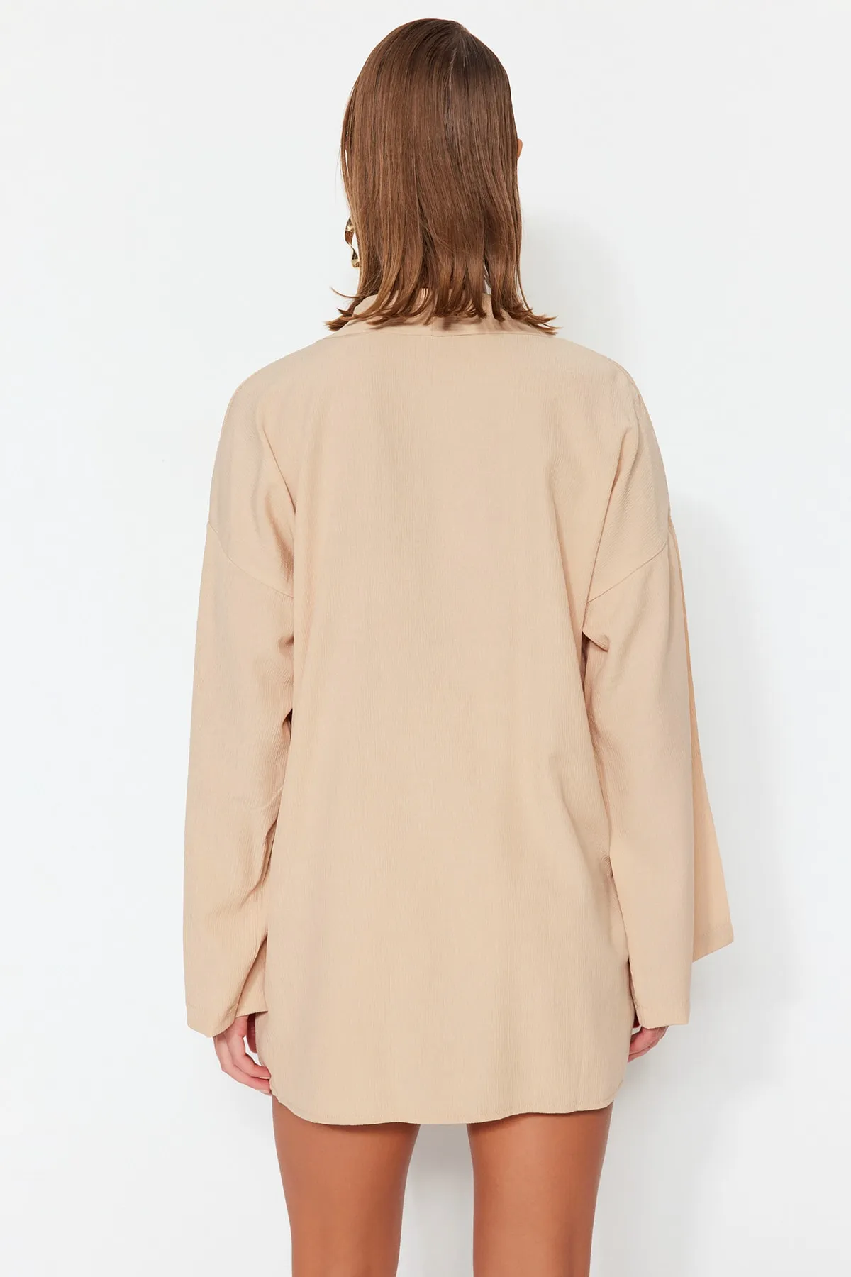 Trendyol Collection  Beige gewebtes Kimono-Shorts-Set TBESS23AU00089