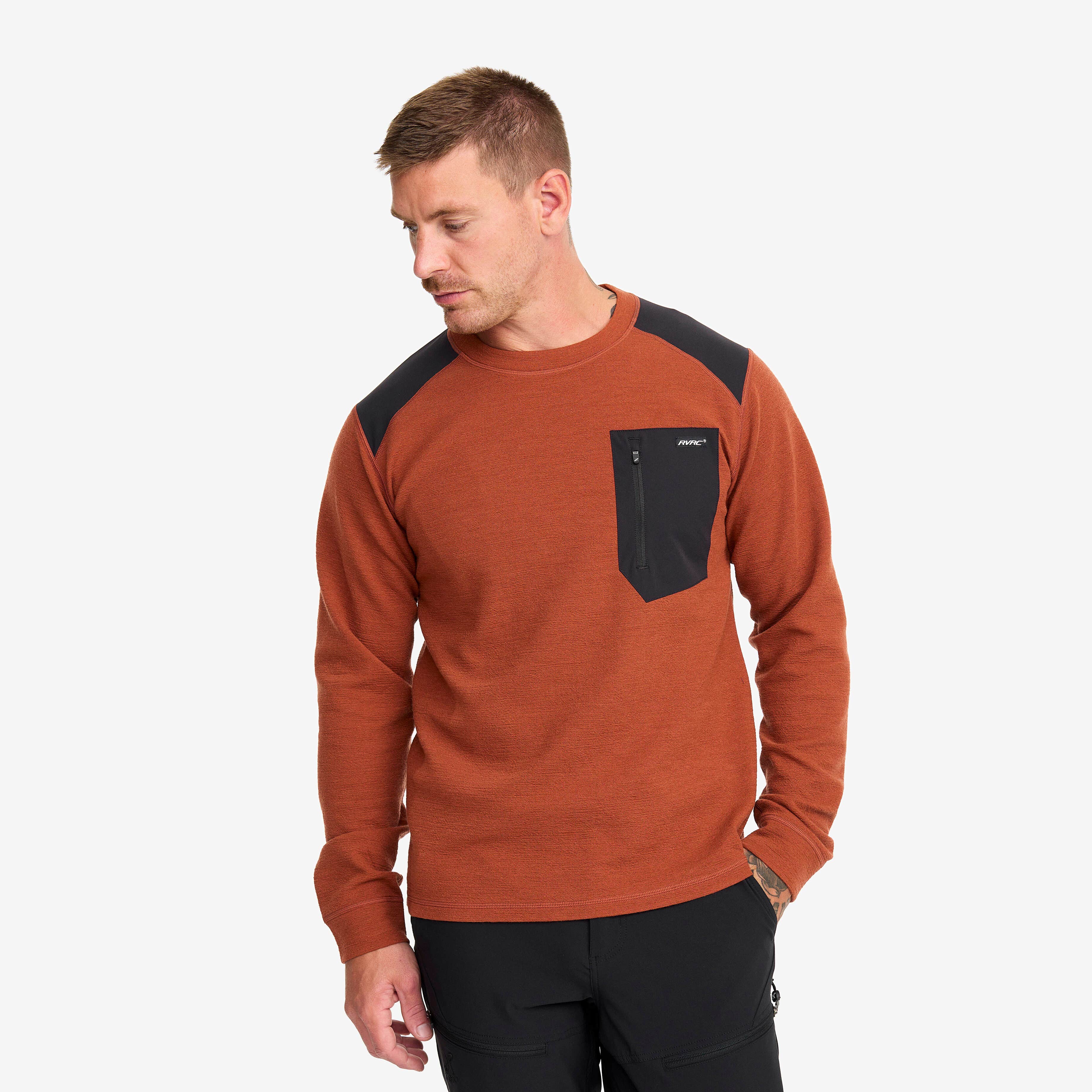 Wool Sweater Homme Rusty Orange
