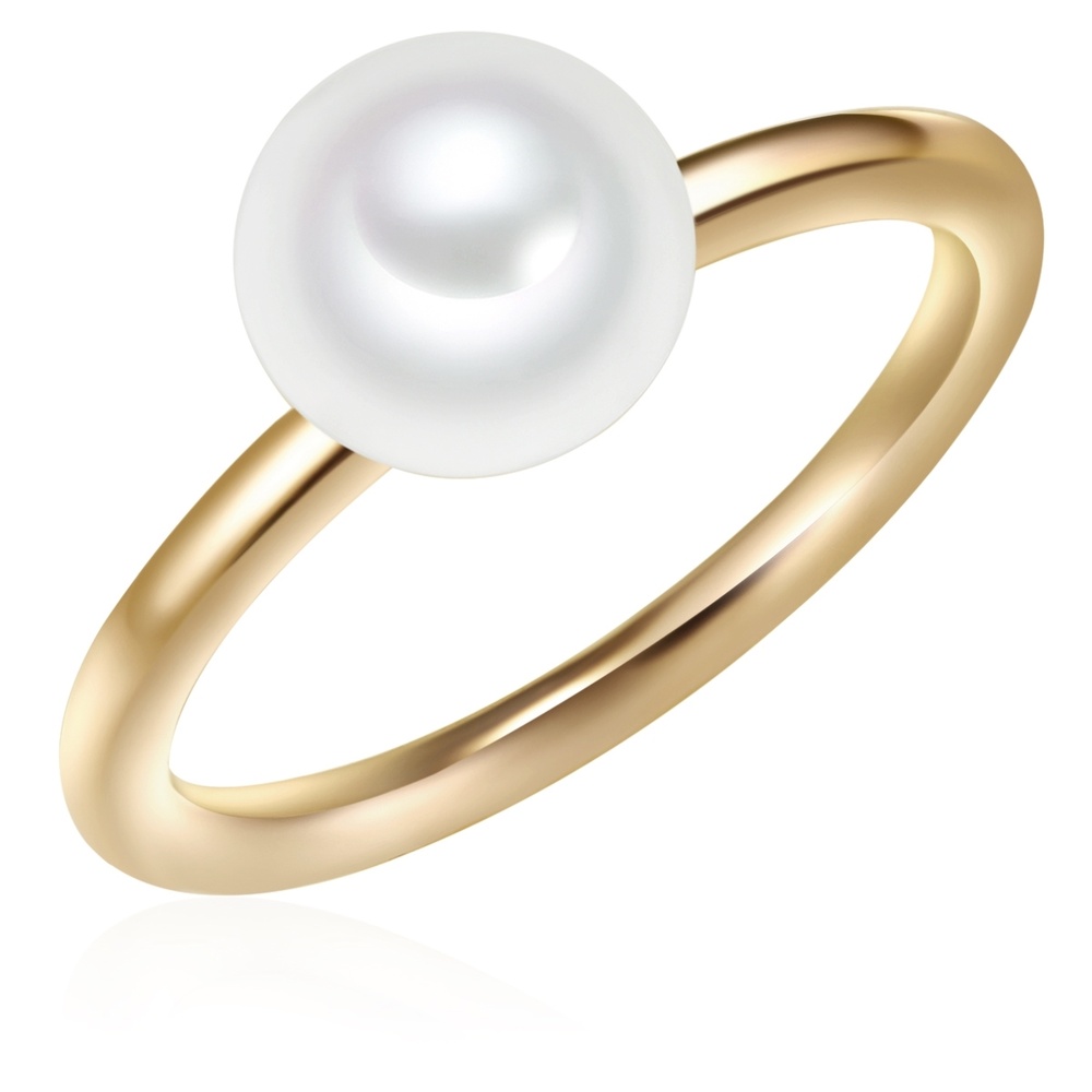 Valero Pearls Bague Argent sterling Perle de culture d'eau douce en Or jaune Bague