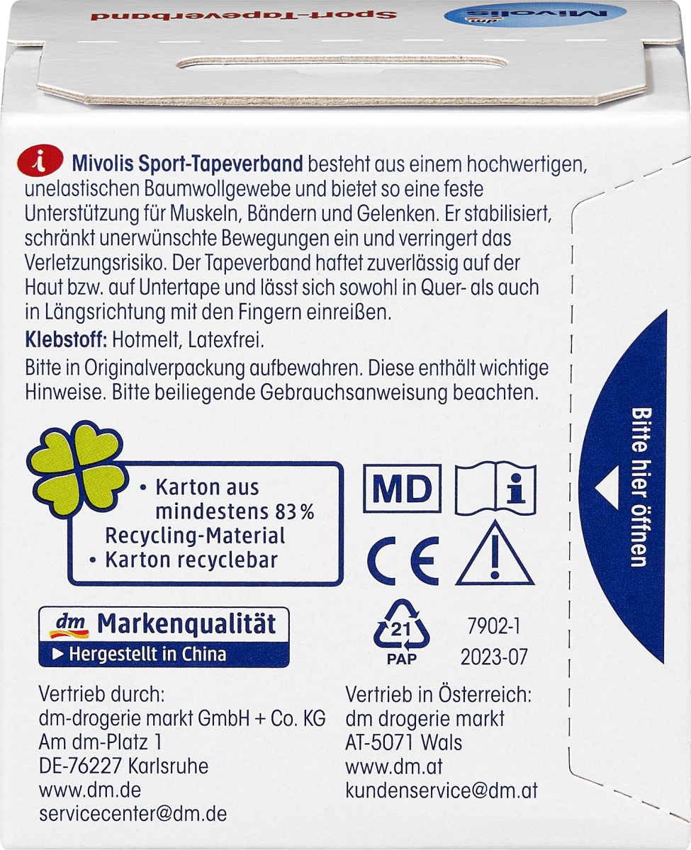 Sport-Tapeverband, 1 Rolle, 1 St