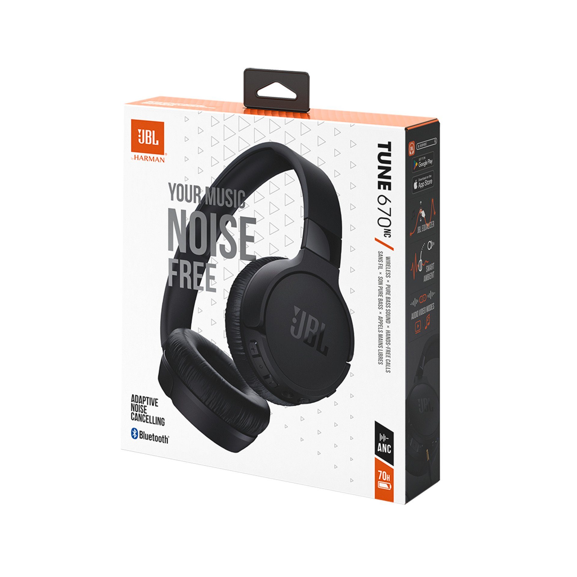 JBL Tune 670NC Bluetooth-Kopfhörer (Adaptive Noise-Cancelling, A2DP Bluetooth)