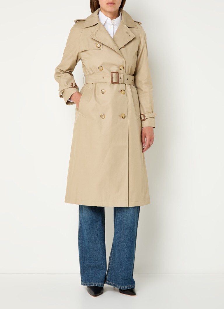 Ralph Lauren double-breasted trench coat with side pockets and belt