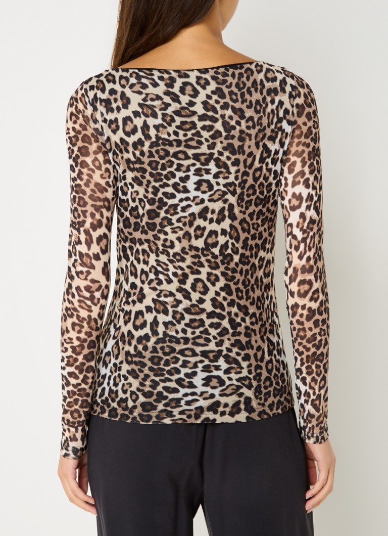 Modström Gwen semi-sheer top with panther print