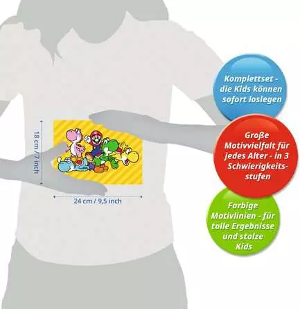CreArt Super Mario - Malen nach Zahlen für Kinder ab 9 Jahren