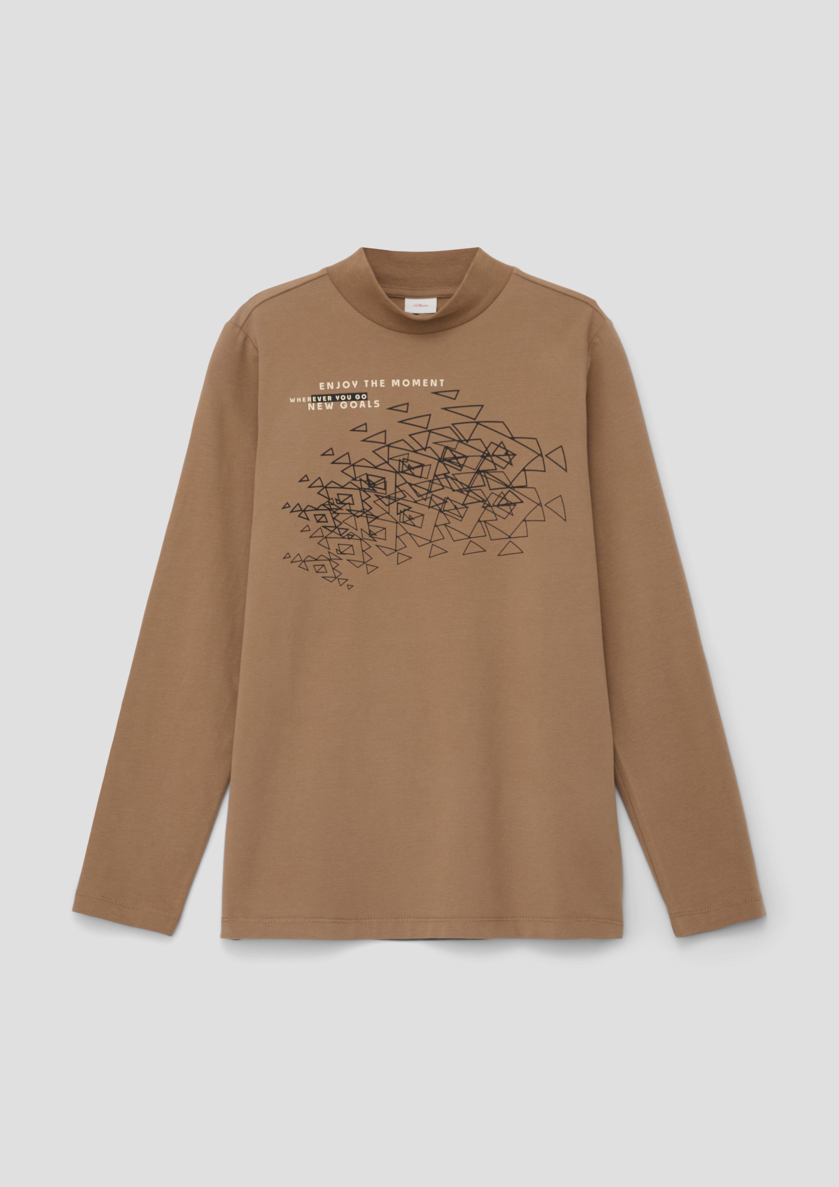 Longsleeve mit geripptem Stehkragen  2134083-8480