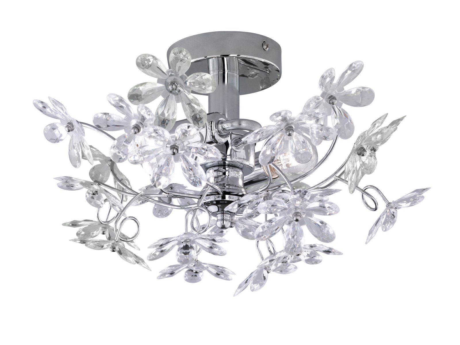 meineWunschleuchte LED Deckenleuchte, Dimmfunktion, LED wechselbar, Warmweiß, ausgefallene Designer-lampe mit Blüten, Jugendzimmer & Galerie, Ø 38cm