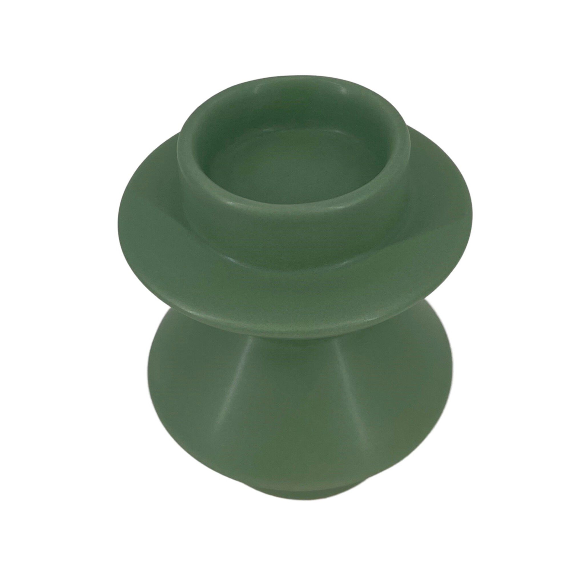 Bougeoir asymétrique céramique verte