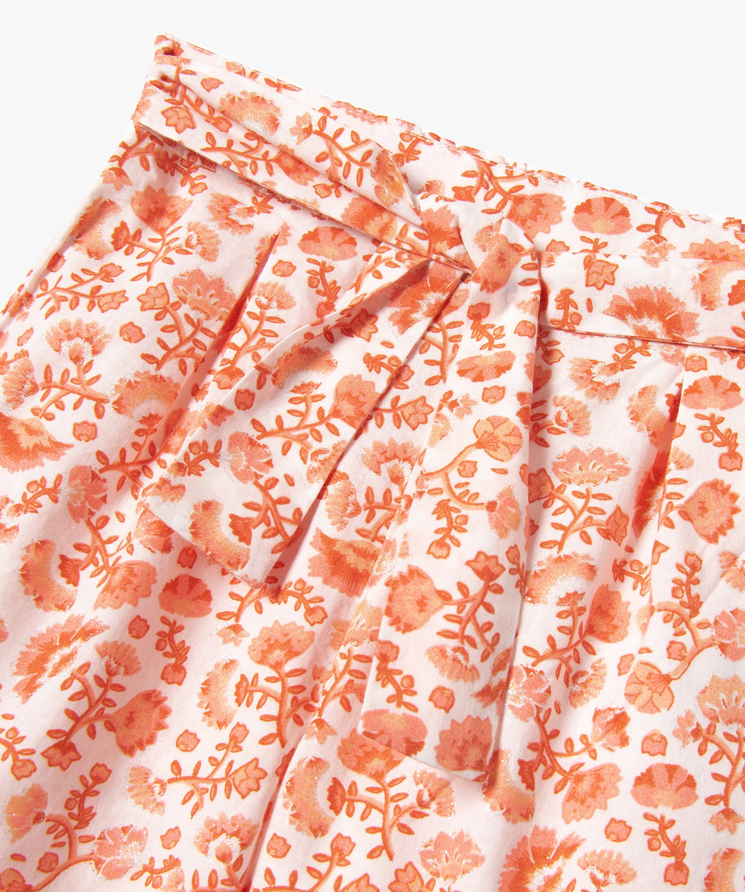 Pantalon bébé fille large à fleurs et touches pailletées blanc | GEMO