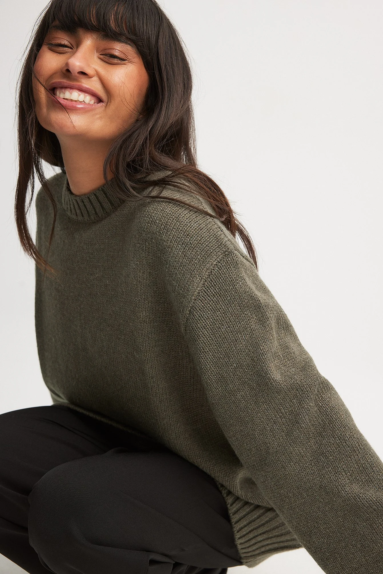 Oversize-Strickpullover mit Rundhalsausschnitt