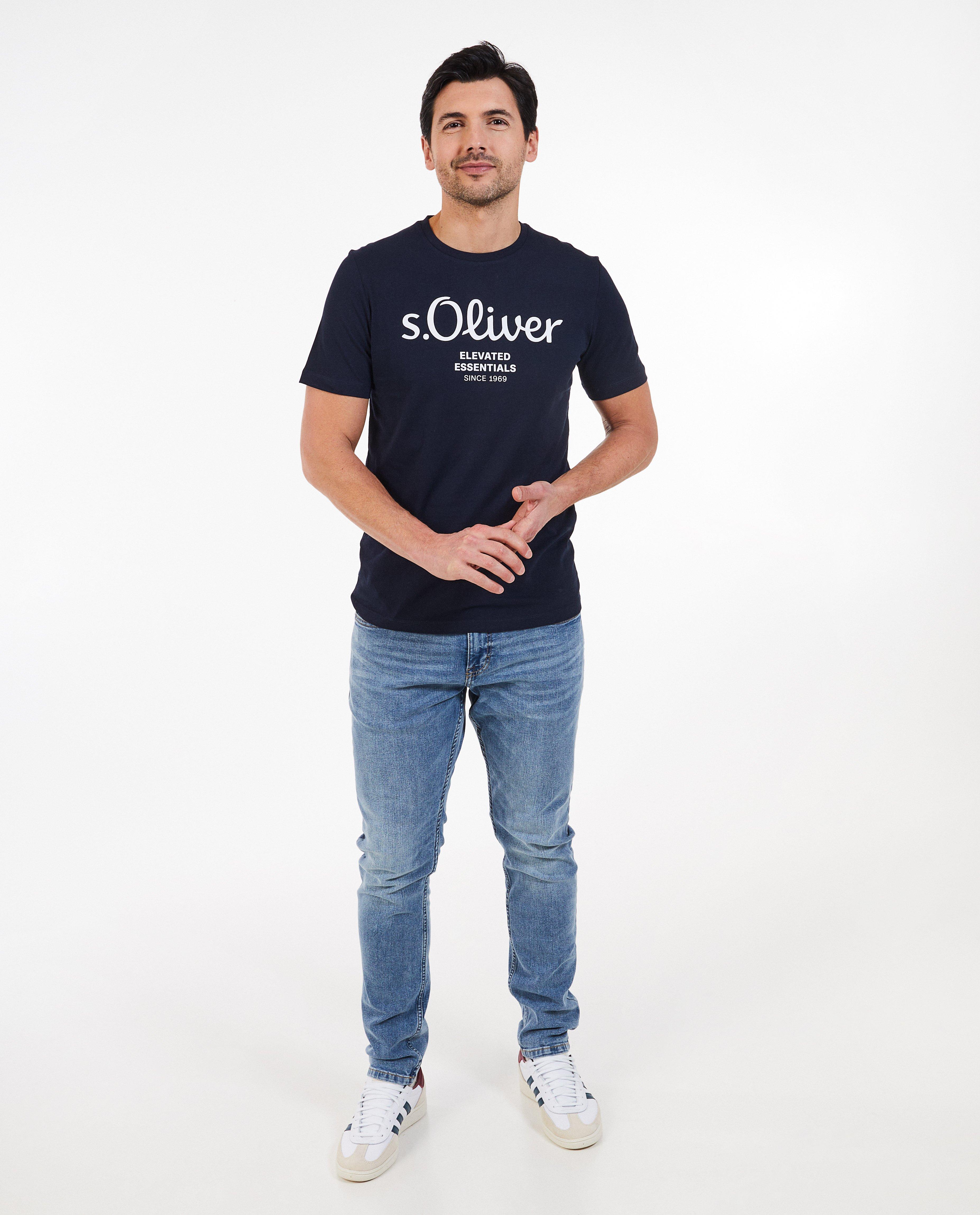Tricou S. Oliver cu inscripție albastru închis
