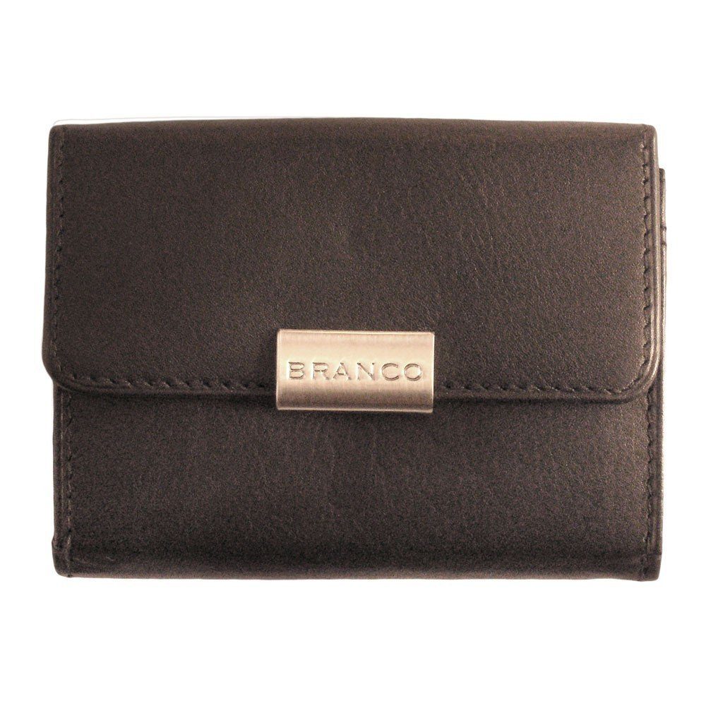 BRANCO Mini Geldbörse Kleine Damen-Geldbörse / Portemonnaie, Leder, Schwarz, Branco 12032