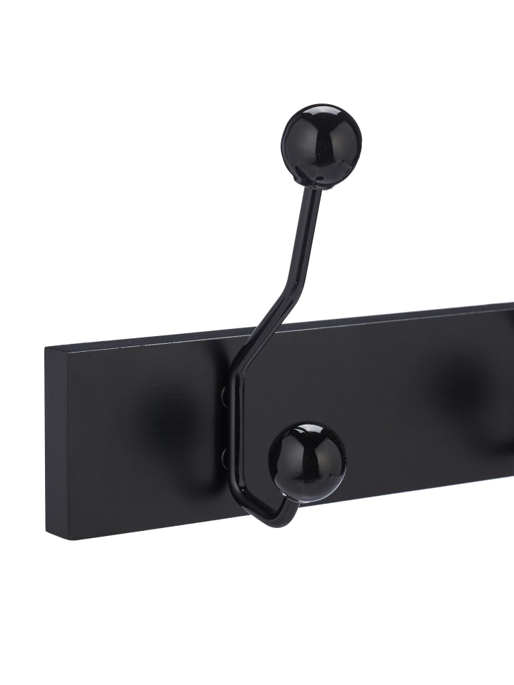 relaxdays Garderobenleiste in Schwarz - (B)65 x (H)14 x (T)7 cm günstig kaufen onesize