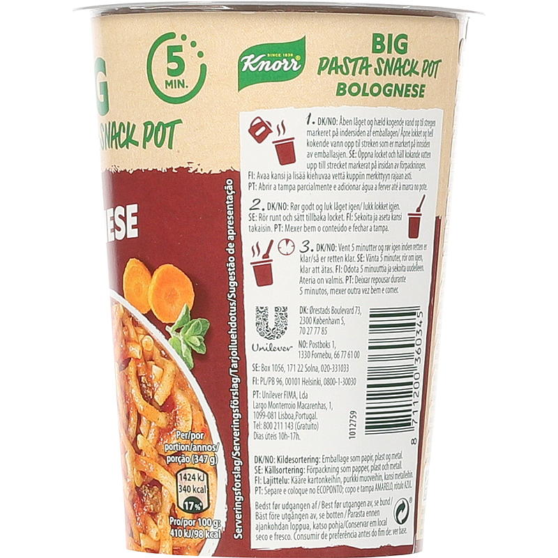 Knorr Bolognese snack pot 88 g Knorr