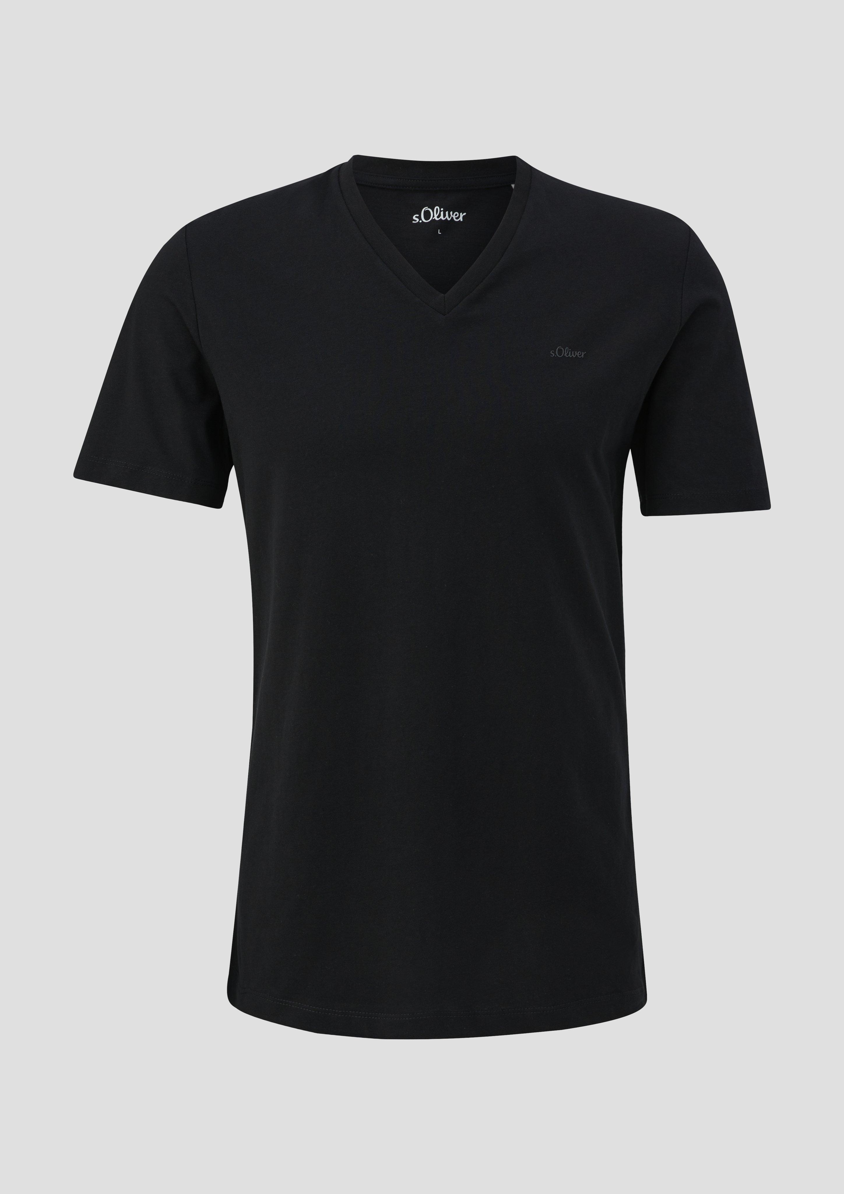 Baumwollshirt mit V-Ausschnitt  2143913-9999