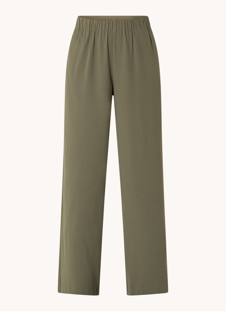 Pantaloni Tinni da donna a vita alta e gamba larga con tasche laterali, modello Selected