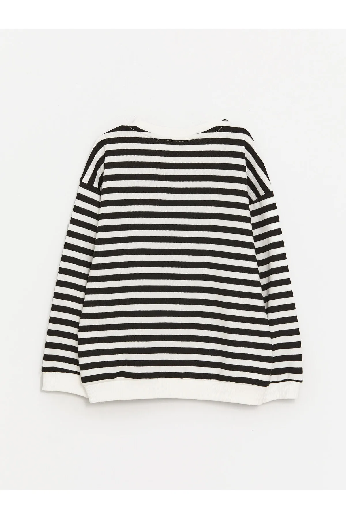 LC Waikiki  Gestreiftes Langarm-Sweatshirt für Mädchen mit Rundhalsausschnitt