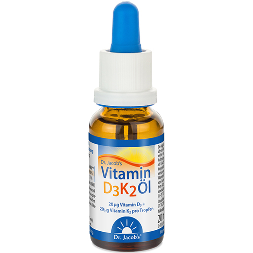 VITAMIN D3K2 Öl 800 I.E. 20 µg D3 K2 Dr.Jacob's  20 ml  Tropfen zum Einnehmen