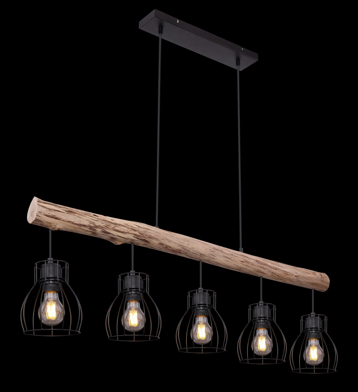 Globo Lighting - MINA - Hängeleuchte Metall schwarz, 5x E27