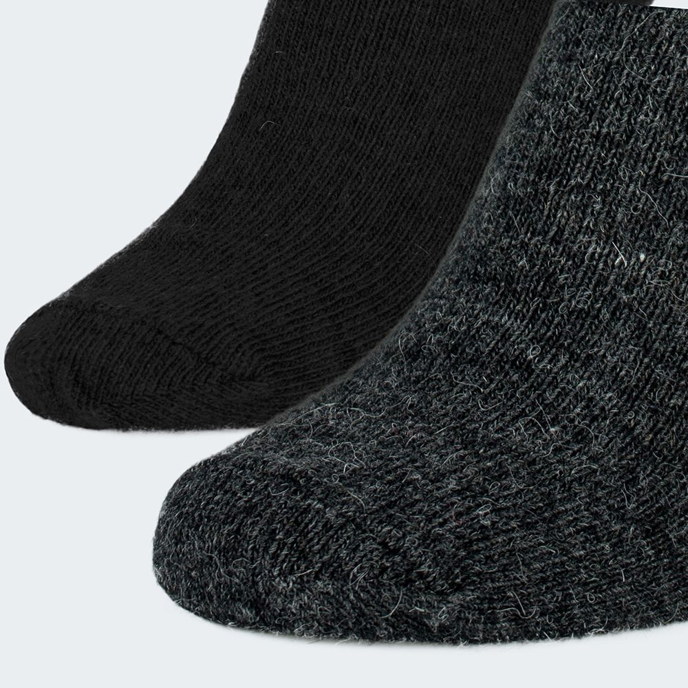 Black Snake Schwarz/Anthrazit 2-pack Alpaka Schafwollsocken