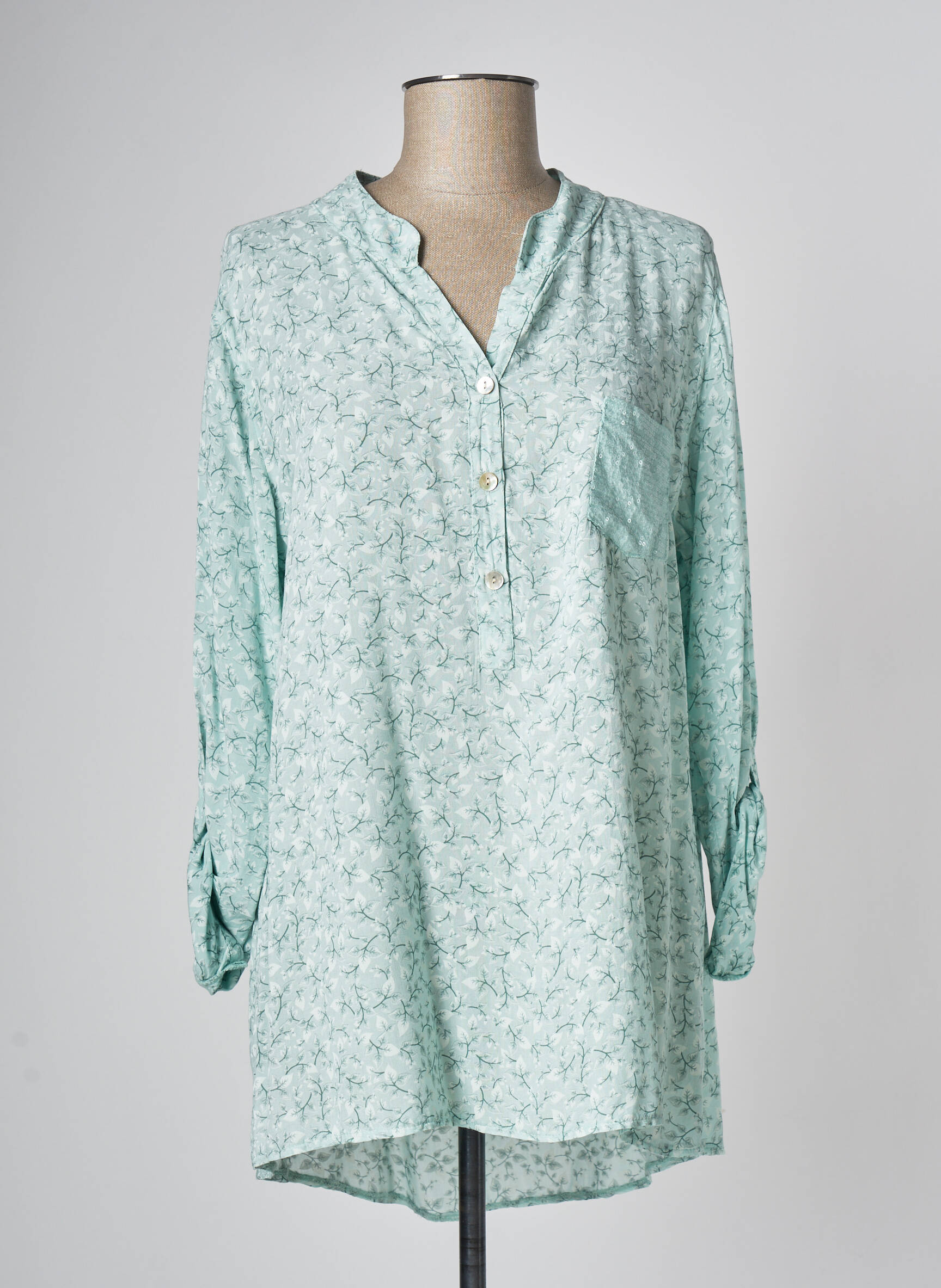 Made In Italy Tuniquemanchelongue Femme couleur vert