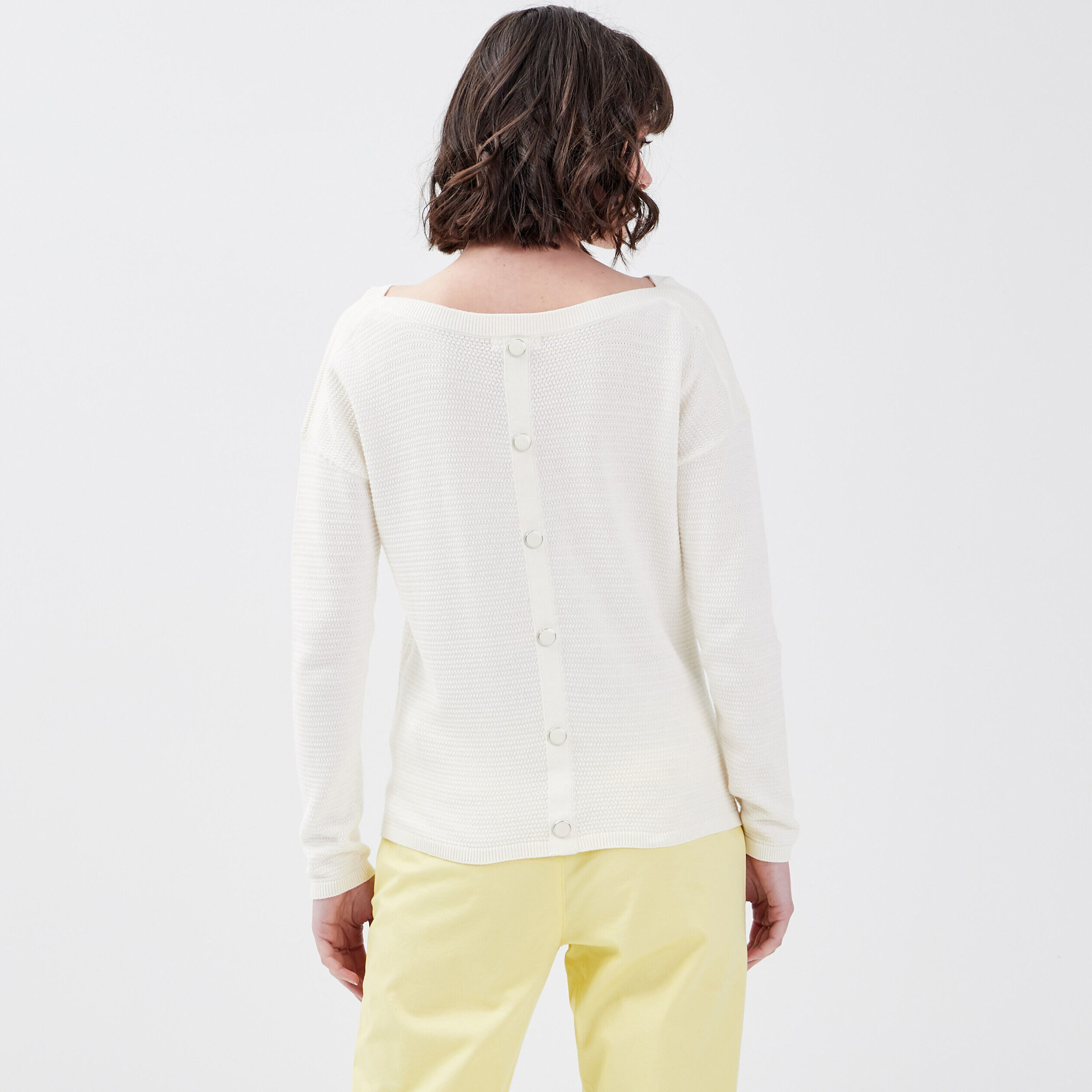 Pull avec col bateau ecru femme | Cache Cache