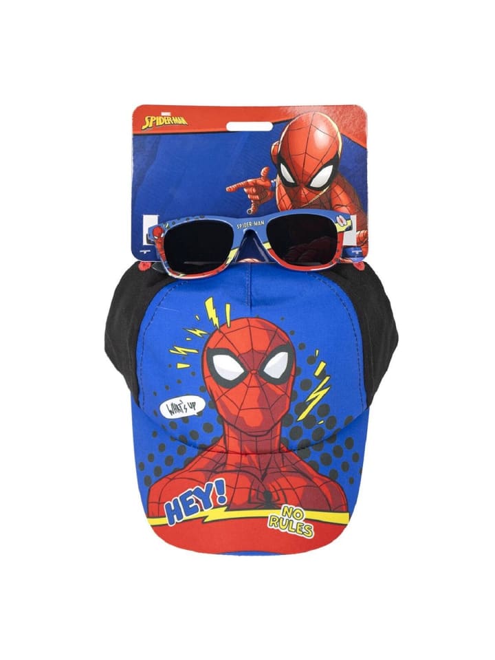 Spiderman Spiderman Kinder Accessoire-Set – Cap & Sonnenbrille für sonnige Tage in Blau günstig kaufen onesize