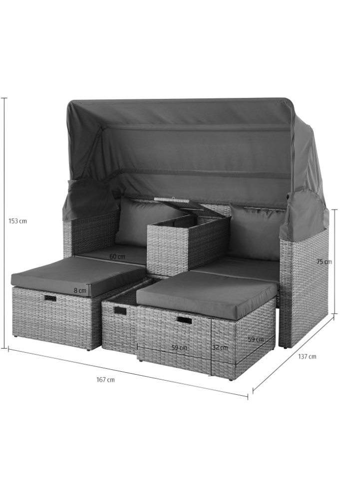 Gartensofa mit Sonnendach