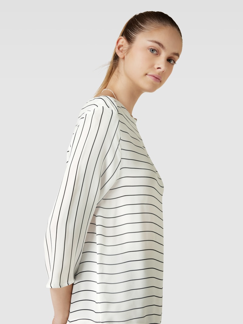 Blusenshirt mit Streifemuster in weiß