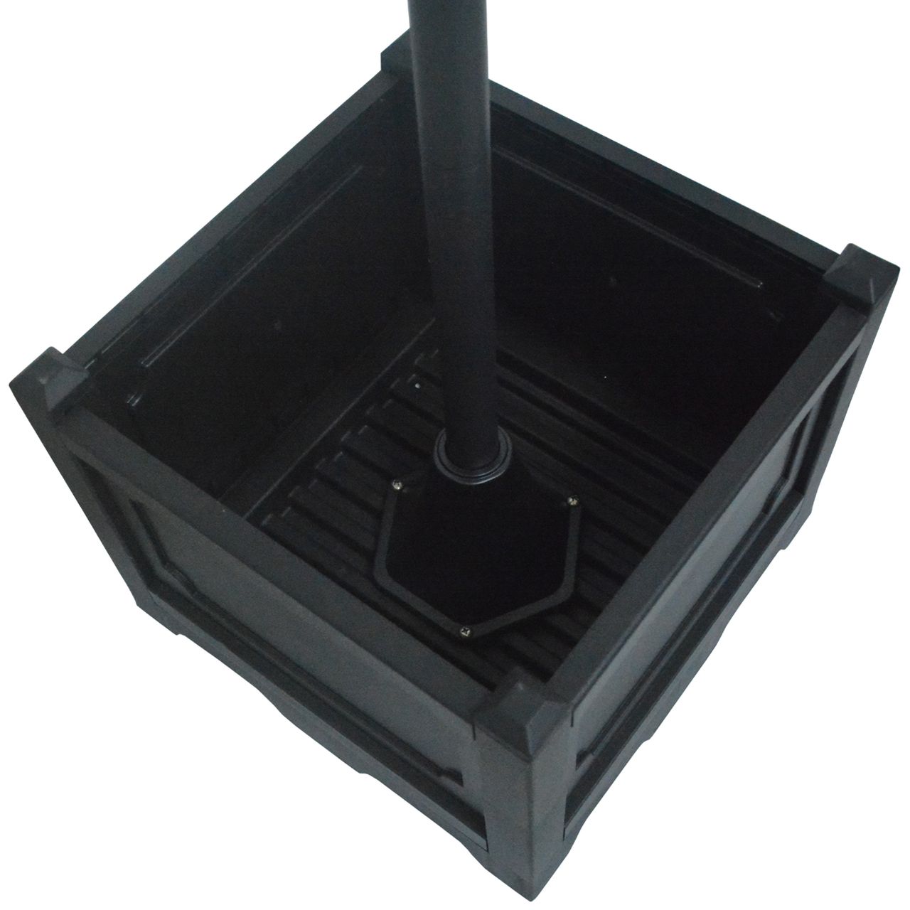 Outsunny Solarleuchte Gartenlicht 3-köpfige Lampe mit Blumentopf-Basis