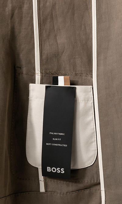 BOSS, Anzug Hanry-Perin, Slim Fit, Lyocell-Leinen ungefüttert, khaki
