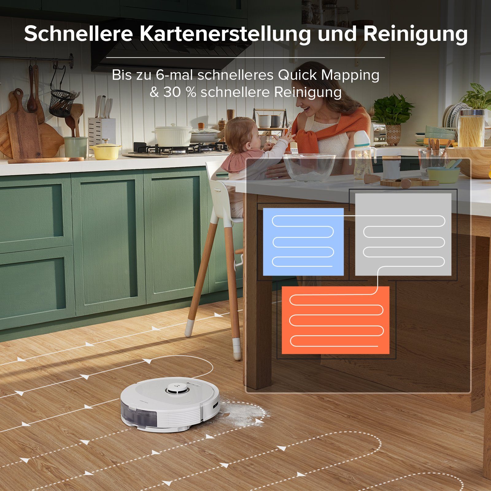 Roborock Saugroboter Q8 MAX+, 59,00 W, Saugroboterr mit selbstentleerender Absaugstation (7 Wochen) , DuoRoller-Bürste, 5500 Pa Saugkraft, No-Go-Zonen, Reinigung entlang der Bodenlinien, Sprach-/App-Steuerung, Q7 MAX+ Update